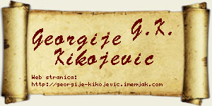 Georgije Kikojević vizit kartica